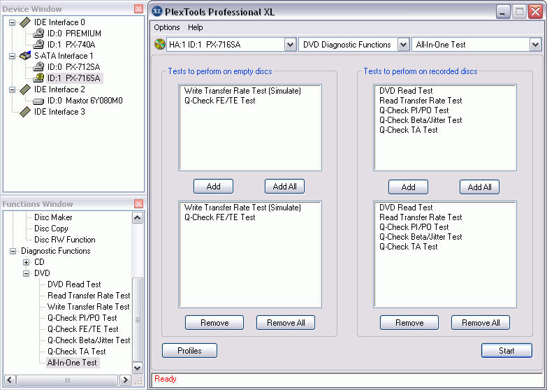 PlexTools Professional XL screenshot