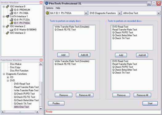PlexTools Professional XL screenshot (resized)