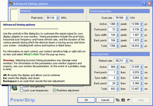 PowerStrip screenshot (resized)