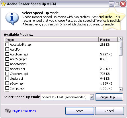 Adobe Reader Speed-Up 1.34 screenshot