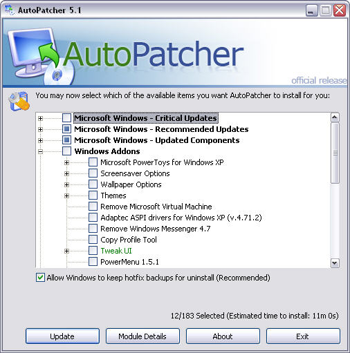 AutoPatcher XP December 2005
