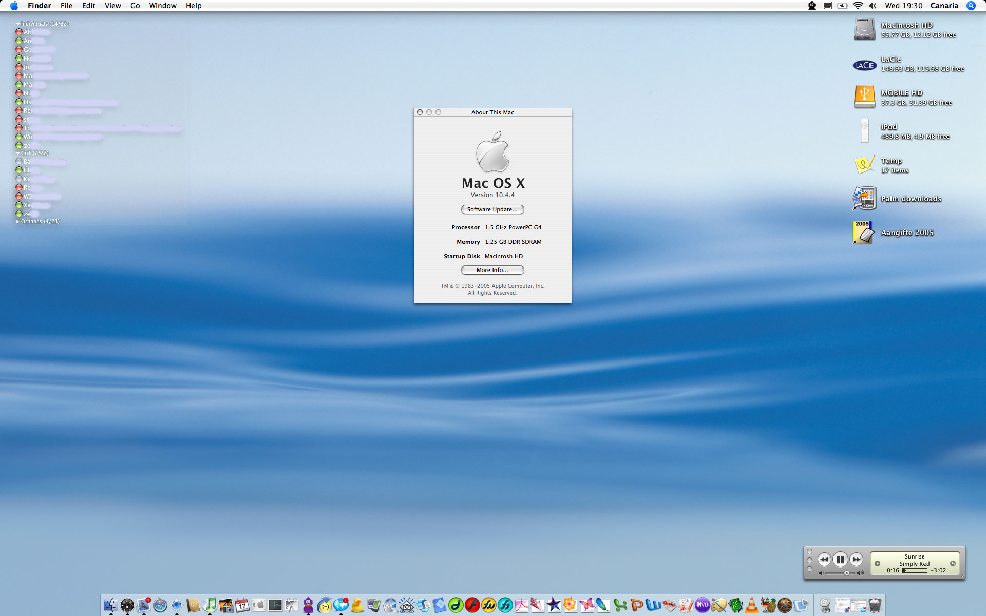 Apple Mac OS X 10.4.4 - desktop van Canaria (groot)