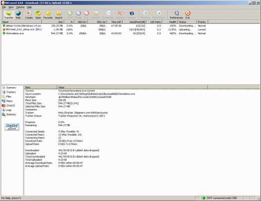 BitComet 0.60 screenshot (resized)