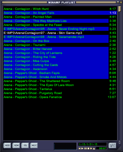 Winamp 5.2 beta build 359 - brakke playlist