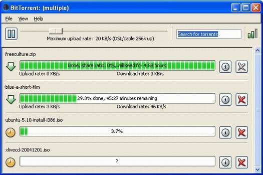 BitTorrent 4.4 screenshot (resized)