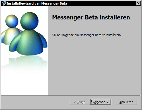 MSN Live Messenger 8.0.0566 beta - beginscherm installatie