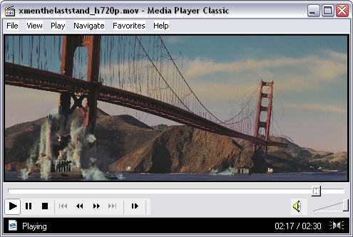 X-men 3 - the last stand trailer in Media Player Classic 6.4.9.0