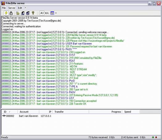 FileZilla Server 0.9.14 screenshot (resized)
