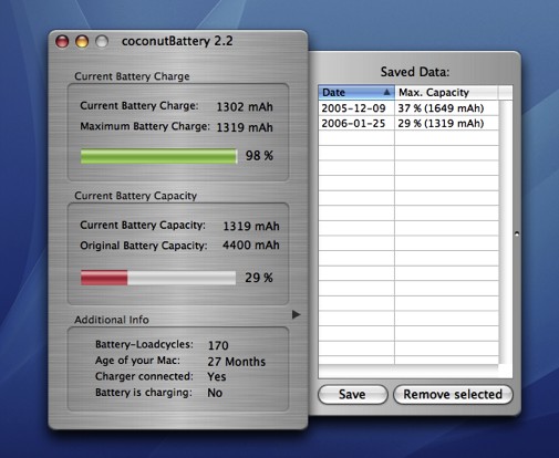 coconutBattery 2.2 screenshot