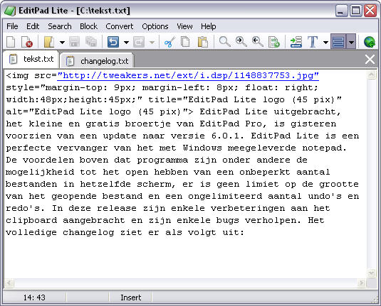 EditPad Lite 6.0.1 screenshot