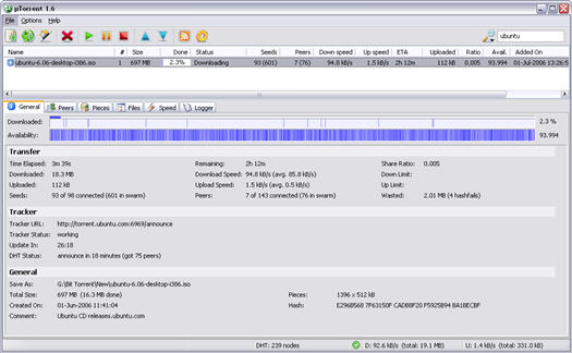 �Torrent 1.6 screenshot (resized)