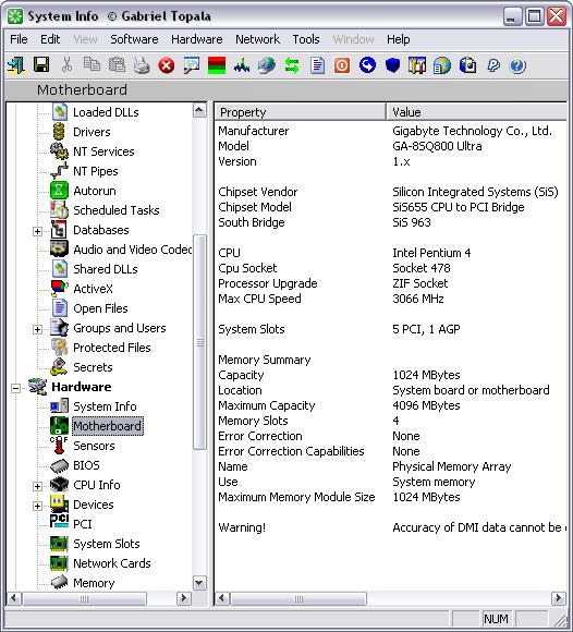 SIW 1.62 build 613 screenshot