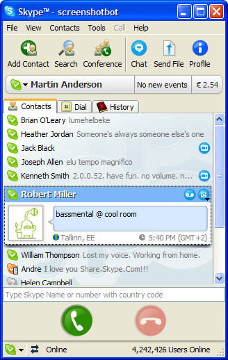 Skype for Windows 2.5 screenshot