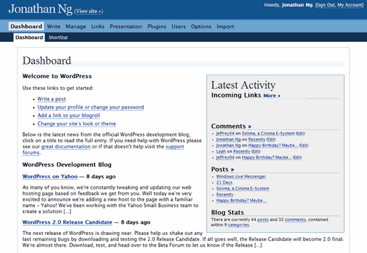 WordPress screenshot