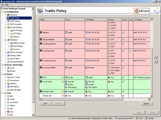 Kerio WinRoute Firewall screenshot (resized)