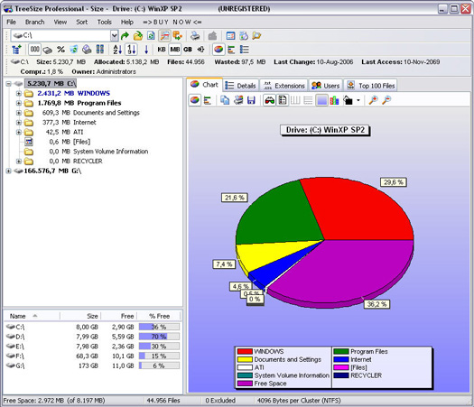TreeSize Professional 4.0.2 build 291 screenshot (resized)