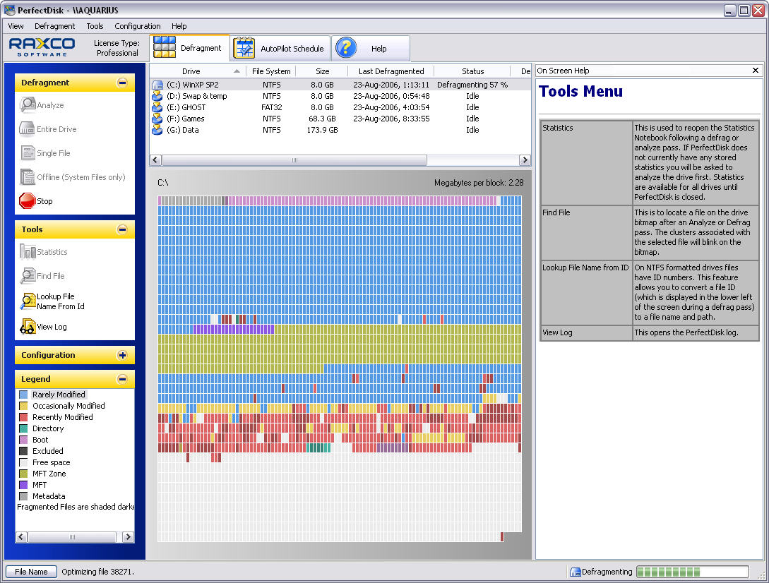 PerfectDisk 8.0 screenshot