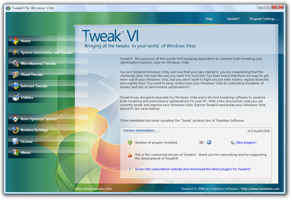 TweakVI screenshot