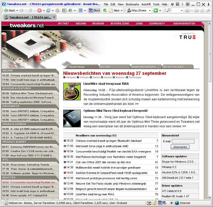 Avant Browser 11.0 build 6 screenshot