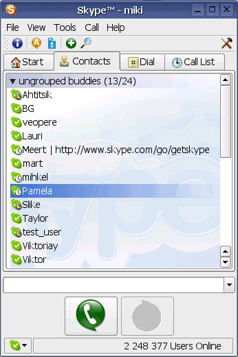 Skype for Linux screenshot