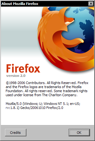 Mozilla Firefox 2.0 final - about