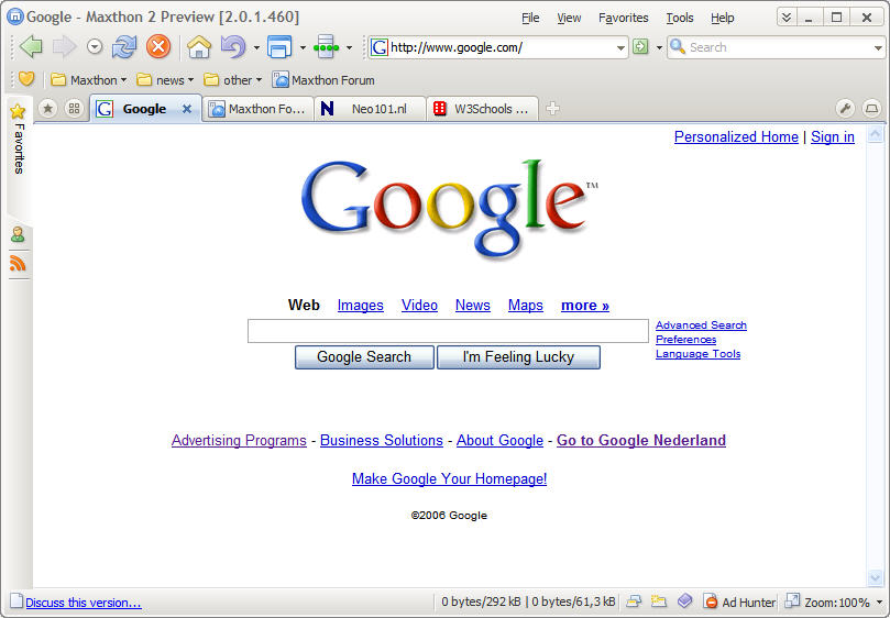 Maxthon 2.0.1 build 460 screenshot