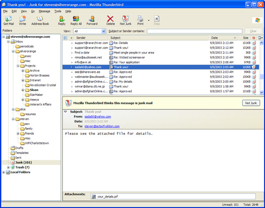 Mozilla Thunderbird screenshot (resized)
