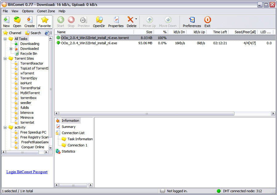 BitComet 0.77 screenshot