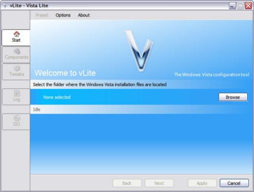 vLite 0.6 beta screenshot (resized)