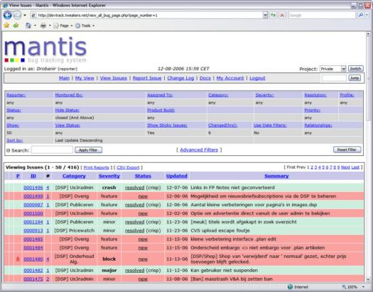 Mantis Bug Tracker screenshot (resized)