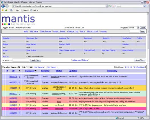 Mantis Bug Tracker screenshot (resized)