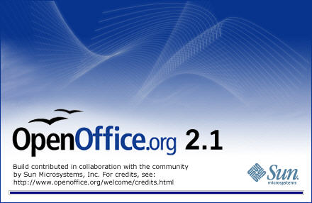 OpenOffice.org 2.1 welkomsscherm