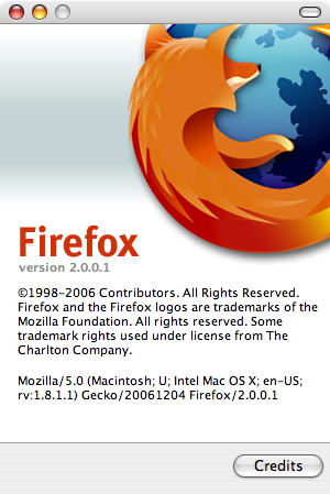 Mozilla Firefox 2.0.0.1 - about
