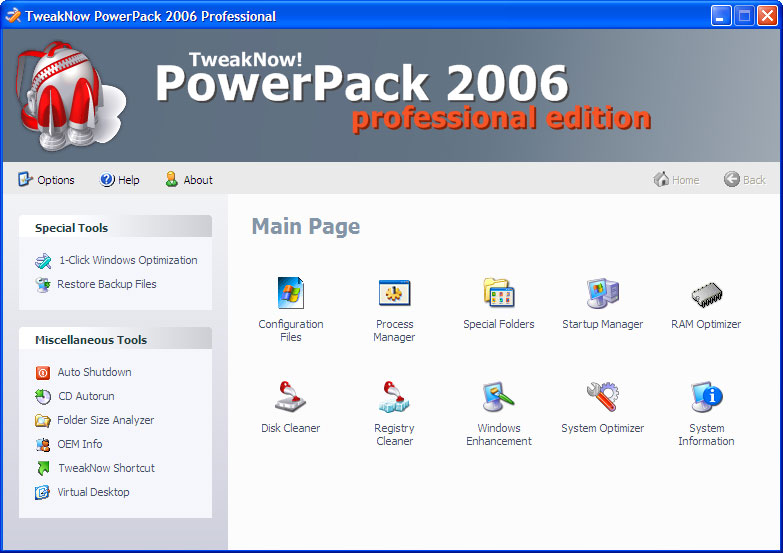 TweakNow PowerPack 2006 screenshot
