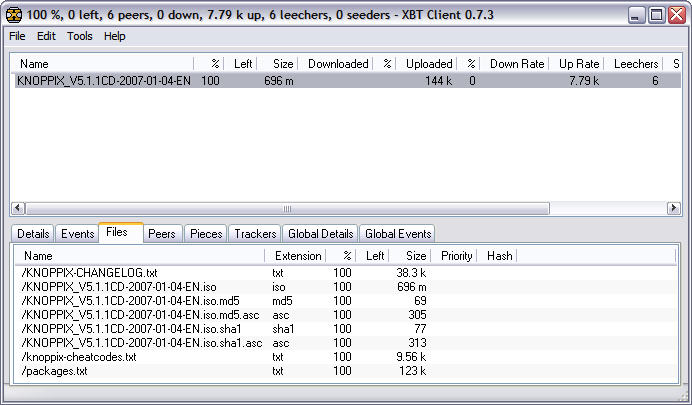 XBT Client 0.7.3 screenshot