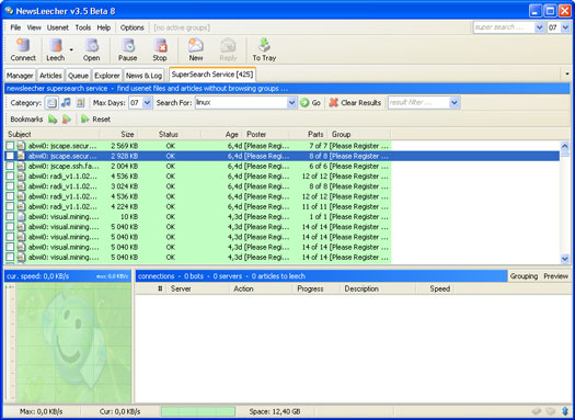 NewsLeecher 3.5 beta 8 screenshot (resized)