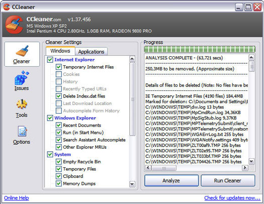 Crap Cleaner 1.37.456 screenshot (resized)