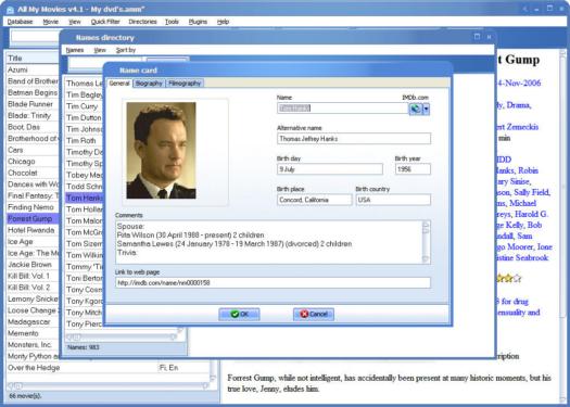 All My Movies 4.1 screenshot met details Tom Hanks (resized)