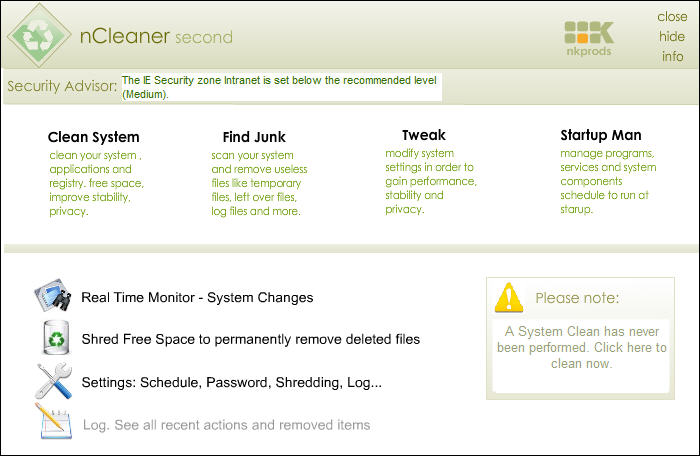nCleaner 2.2.1 screenshot