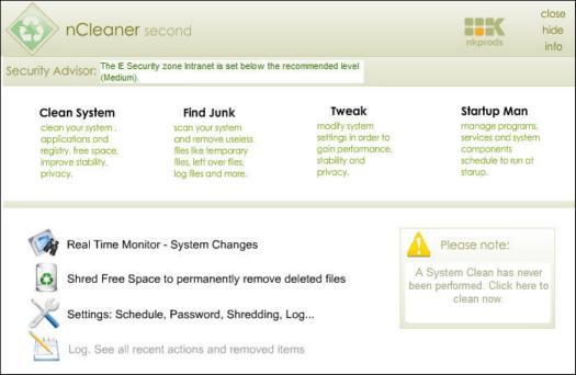 nCleaner 2.2.1 screenshot (resized)