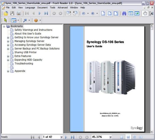 Foxit Reader 2.0 build 1414 screenshot (resized)