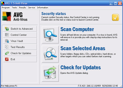 AVG Anti-Virus 7.5 screenshot (resized)