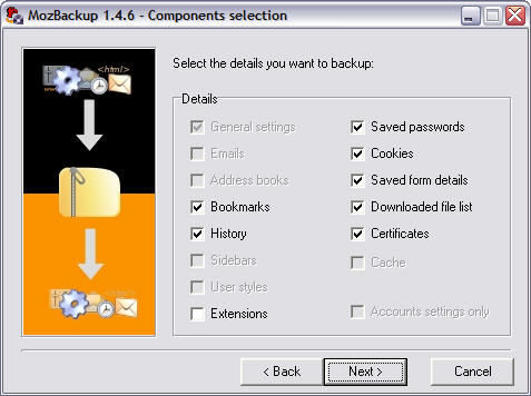 MozBackup 1.4.6 screenshot