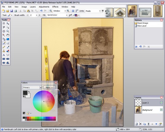 Paint.NET 3.05 beta screenshot (resized)