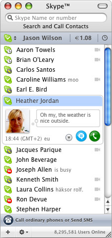 Skype for Mac screenshot