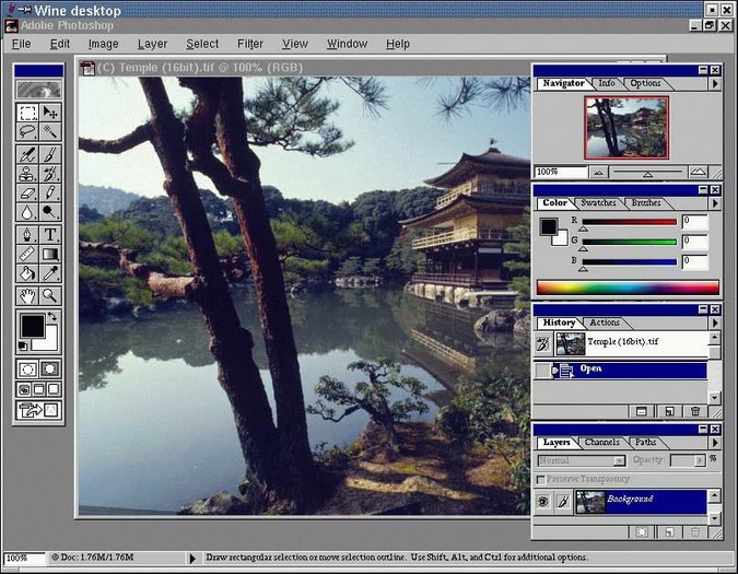 Photoshop onder Wine