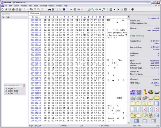 WinHex 14.0 screenshot (resized)