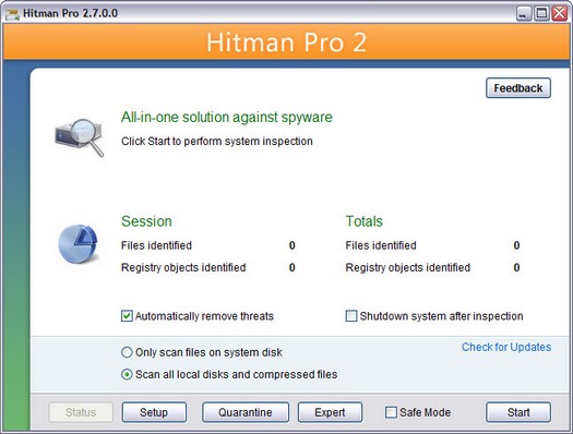 Hitman Pro 2.7.0.0 screenshot (resized)