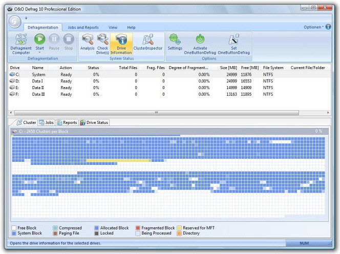 O&O Defrag 10 screenshot (iets groter)