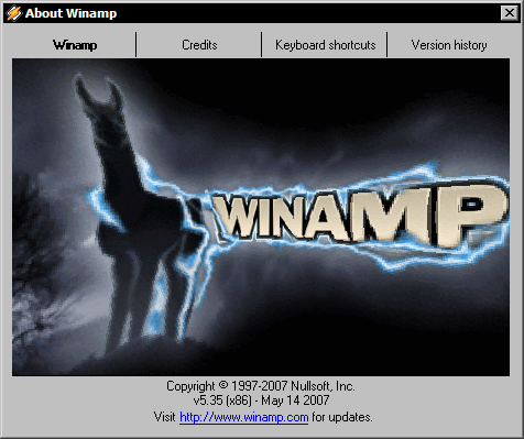 Winamp 5.35 - about